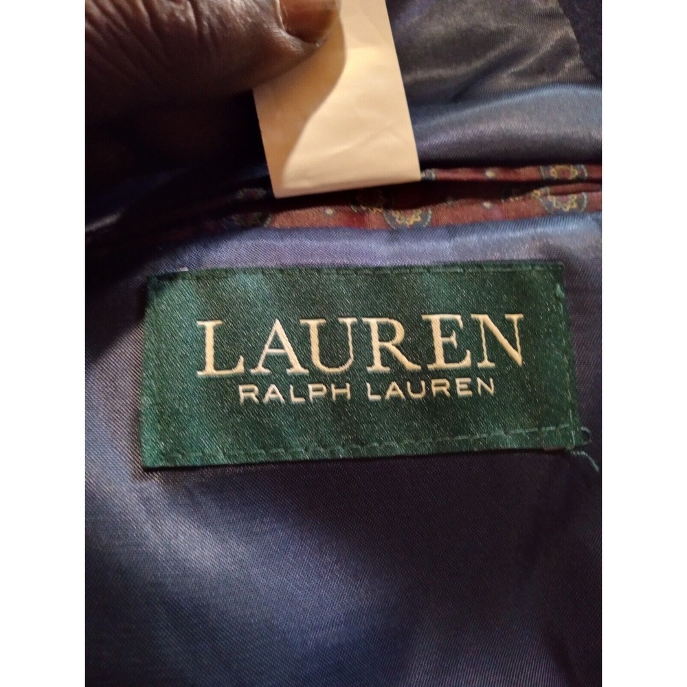 Lauren Ralph Lauren Mens Blazer Charcoal Navy Jacket Silk Wool & Cashmere 46R - Picture 6 of 8